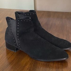 Donald Pliner Black Booties with Gem Detail